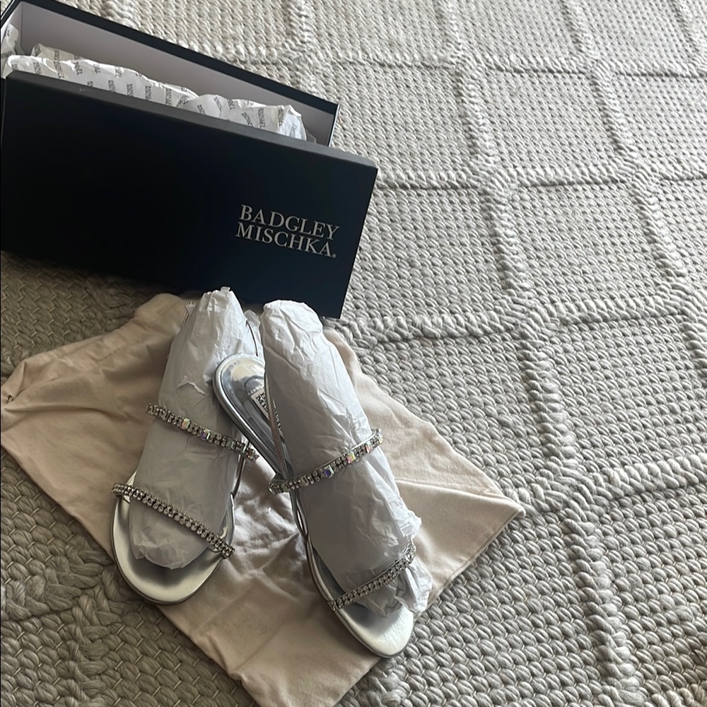 Badgley Mischka Silver Sandals Elegant Design